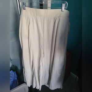 Linen blend cropped pants